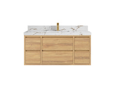 Madison Floating Teak 48 in. W x 22 in. D Single Sink Bathroom Vanity - photo 20