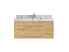 Madison Floating Teak 48 in. W x 22 in. D Single Sink Bathroom Vanity - photo 21