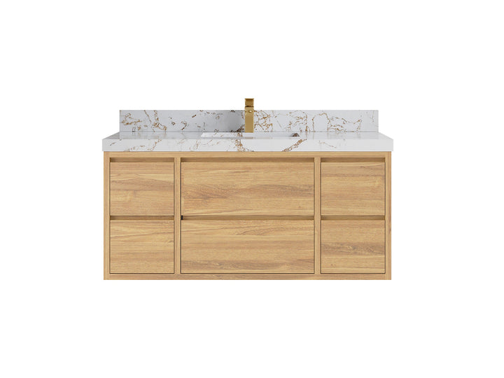 Madison Floating Teak 48 in. W x 22 in. D Single Sink Bathroom Vanity - photo 21
