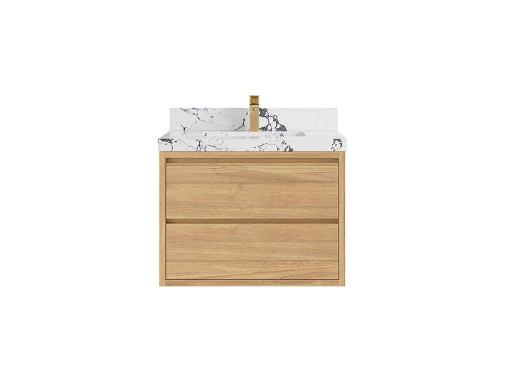 Madison Floating Teak 30 in. W x 22 in. D Single Sink Bathroom Vanity - photo 22