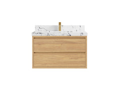 Madison Floating Teak 36 in. W x 22 in. D Center Sink Bathroom Vanity - photo 22