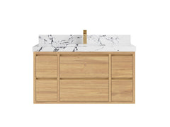 Madison Floating Teak 42 in. W x 22 in. D Single Sink Bathroom Vanity - photo 22