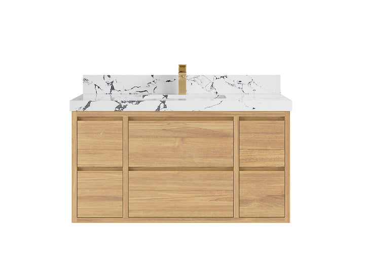 Madison Floating Teak 42 in. W x 22 in. D Single Sink Bathroom Vanity - photo 22