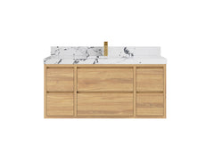 Madison Floating Teak 48 in. W x 22 in. D Single Sink Bathroom Vanity - photo 22