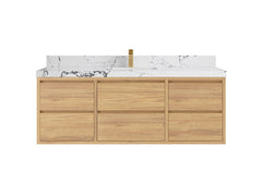 Madison Floating Teak 60 in. W x 22 in. D Single Sink Bathroom Vanity - photo 22