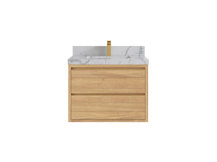 Madison Floating Teak 30 in. W x 22 in. D Single Sink Bathroom Vanity - photo 23