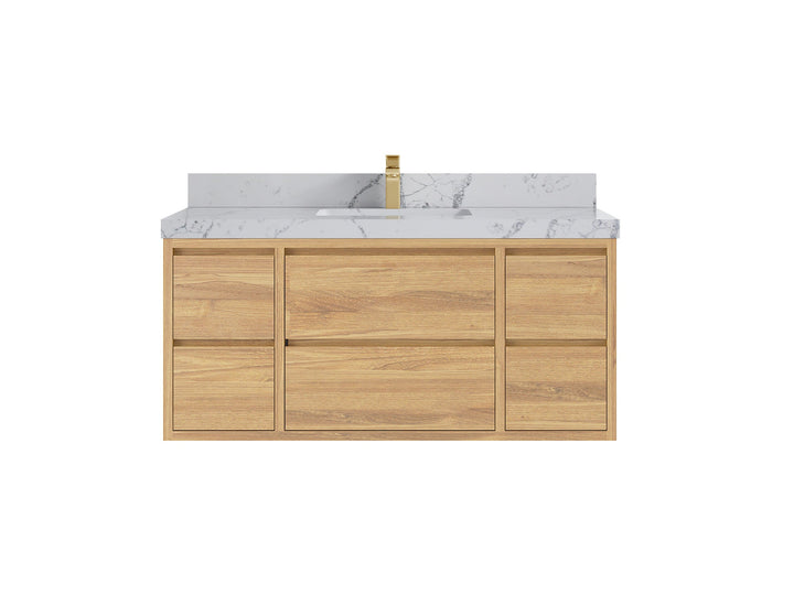 Madison Floating Teak 48 in. W x 22 in. D Single Sink Bathroom Vanity - photo 23