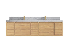 Madison Floating Teak 84 in. W x 22 in. D Double Sink Bathroom Vanity - photo 23