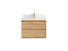 Madison Floating Teak 30 in. W x 22 in. D Single Sink Bathroom Vanity - photo 24