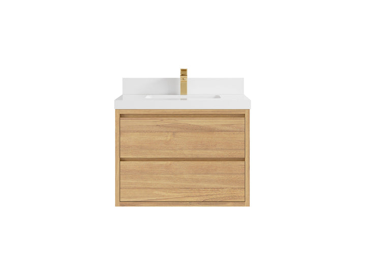 Madison Floating Teak 30 in. W x 22 in. D Single Sink Bathroom Vanity - photo 24