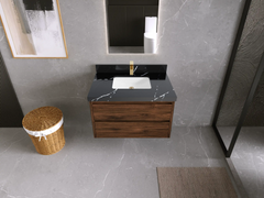 Madison Floating Teak 36 in. W x 22 in. D Center Sink Bathroom Vanity - photo 25