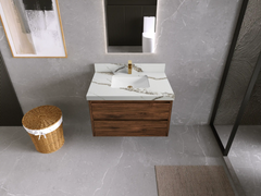 Madison Floating Teak 36 in. W x 22 in. D Center Sink Bathroom Vanity - photo 27