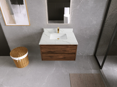 Madison Floating Teak 36 in. W x 22 in. D Center Sink Bathroom Vanity - photo 41