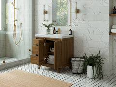 Madison Teak Wood 36" W x 22" D Center Sink Vanity – Perfect for a Modern Bathroom - photo 3