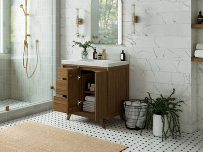 Madison Teak Wood 36 in. W x 22 in. D Center Sink Bathroom Vanity