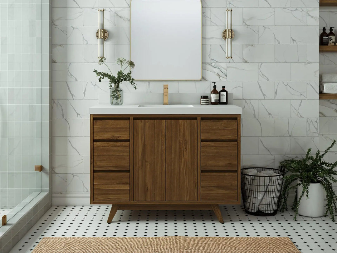 Madison Teak Wood 48 in. W x 22 in. D Single Sink Bathroom Vanity