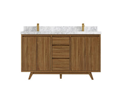 Madison Teak Wood 60 in. W x 22 in. D Double Sink Bathroom Vanity - photo 17