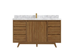 Madison Teak Wood 60 in. W x 22 in. D Single Sink Bathroom Vanity - photo 9