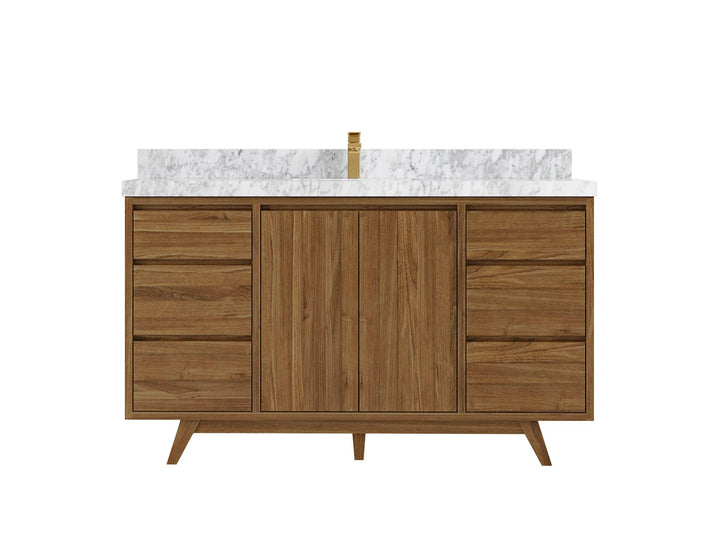 Madison Teak Wood 60 in. W x 22 in. D Single Sink Bathroom Vanity - photo 9