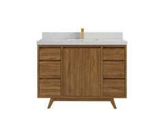 Madison Teak Wood 48 in. W x 22 in. D Single Sink Bathroom Vanity - photo 11