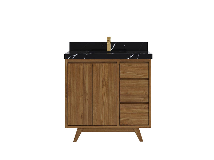 Madison Teak Wood 36 in. W x 22 in. D Center Sink Bathroom Vanity - photo 7