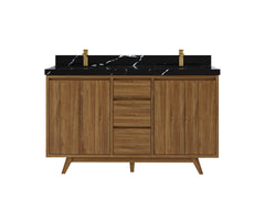 Madison Teak Wood 60 in. W x 22 in. D Double Sink Bathroom Vanity - photo 13