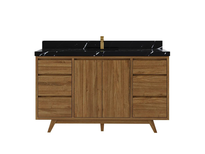Madison Teak Wood 60 in. W x 22 in. D Single Sink Bathroom Vanity - photo 7