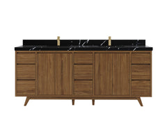 Madison Teak Wood 84 in. W x 22 in. D Double Sink Bathroom Vanity - photo 7
