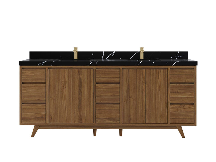 Madison Teak Wood 80 in. W x 22 in. D Double Sink Bathroom Vanity - photo 28