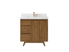 Madison Teak Wood 36" W x 22" D Center Sink Vanity – Perfect for a Modern Bathroom - photo 1
