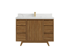 Madison Teak Wood 48 in. W x 22 in. D Single Sink Bathroom Vanity - photo 1