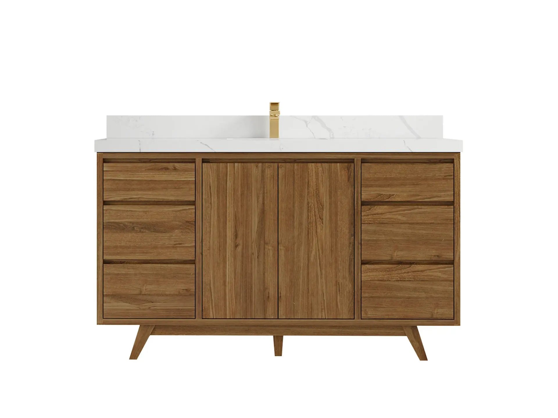 Madison Teak Wood 60 in. W x 22 in. D Single Sink Bathroom Vanity - Willow Bath and Vanity