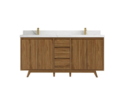 Madison Teak Wood 72 in. W x 22 in. D Double Sink Bathroom Vanity - Willow Bath and Vanity