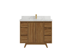 Madison Teak Wood 42 in. W x 22 in. D Single Sink Bathroom Vanity - photo 8
