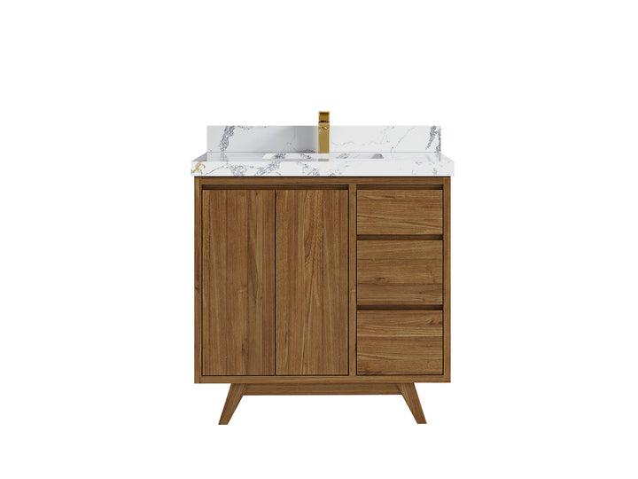 Madison Teak Wood 36 in. W x 22 in. D Center Sink Bathroom Vanity - photo 19
