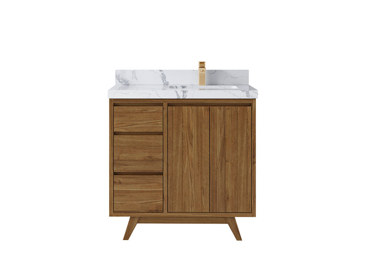 Madison Teak Wood 36 in. W x 22 in. D Right Offset Sink Bathroom Vanity - photo 21