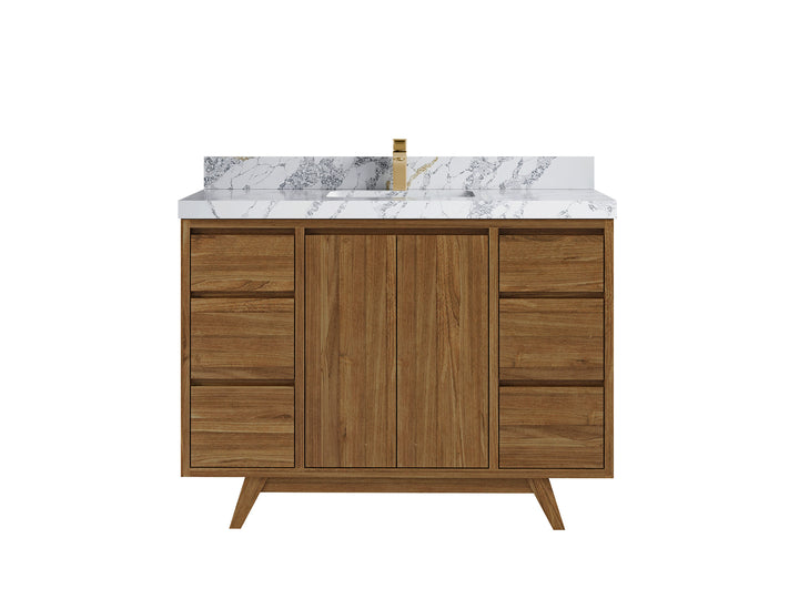 Madison Teak Wood 48 in. W x 22 in. D Single Sink Bathroom Vanity - photo 22