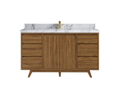 Madison Teak Wood 60 in. W x 22 in. D Single Sink Bathroom Vanity - photo 25