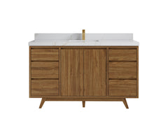 Madison Teak Wood 60 in. W x 22 in. D Single Sink Bathroom Vanity - photo 20