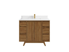 Madison Teak Wood 42 in. W x 22 in. D Single Sink Bathroom Vanity - photo 14
