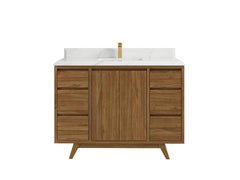 Madison Teak Wood 48 in. W x 22 in. D Single Sink Bathroom Vanity - photo 12
