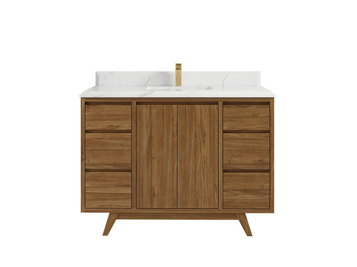 Madison Teak Wood 48 in. W x 22 in. D Single Sink Bathroom Vanity - photo 12