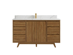 Madison Teak Wood 60 in. W x 22 in. D Single Sink Bathroom Vanity - photo 12