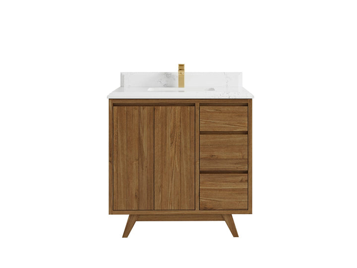 Madison Teak Wood 36 in. W x 22 in. D Center Sink Bathroom Vanity - photo 13
