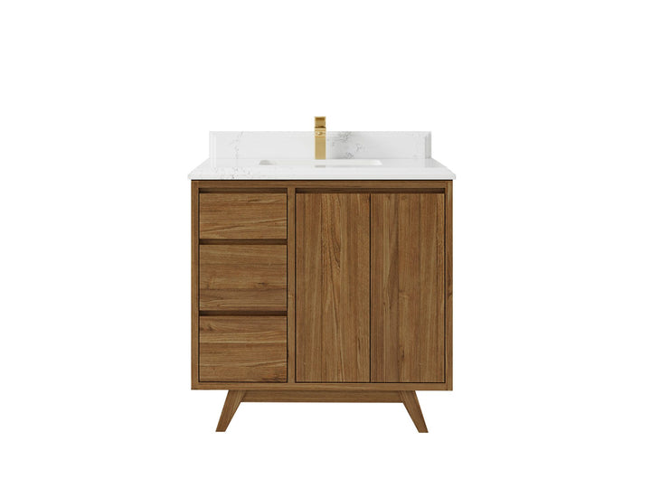 Madison Teak Wood 36" W x 22" D Center Sink Vanity – Perfect for a Modern Bathroom - photo 13