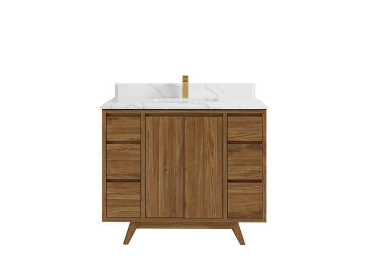 Madison Teak Wood 42 in. W x 22 in. D Single Sink Bathroom Vanity - photo 12