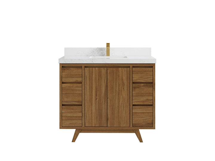 Madison Teak Wood 42 in. W x 22 in. D Single Sink Bathroom Vanity - photo 15