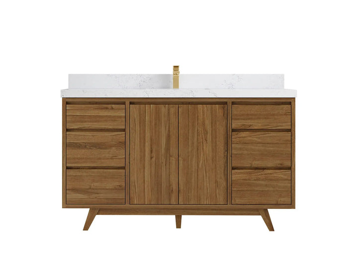 Madison Teak Wood 60 in. W x 22 in. D Single Sink Bathroom Vanity - photo 15