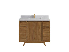 Madison Teak Wood 42 in. W x 22 in. D Single Sink Bathroom Vanity - photo 16