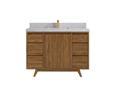 Madison Teak Wood 48 in. W x 22 in. D Single Sink Bathroom Vanity - photo 16